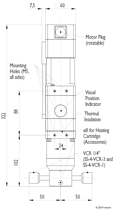UHV-Leakvalve Automatic 2x VCR 1/4″  thumbnail 2